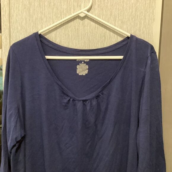 NWOT. St. John’s Bay Women’s 2X Navy Tee with 3/4 Length Sleeves - Picture 3 of 9